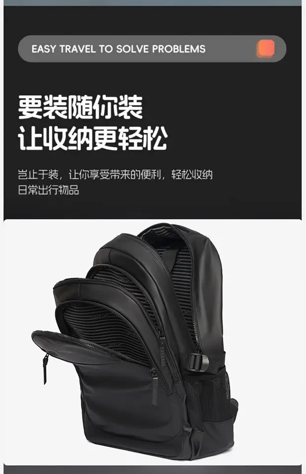 Business Backpack Large Capacity Multi-Compartment Backpack Student School Bag Laptop Bag — feature 5