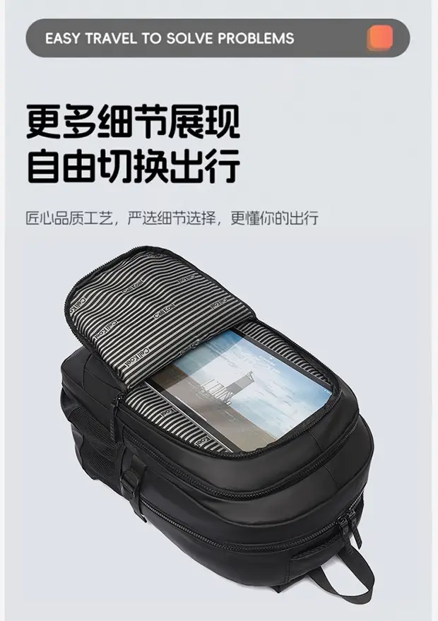 Business Backpack Large Capacity Multi-Compartment Backpack Student School Bag Laptop Bag — feature 7