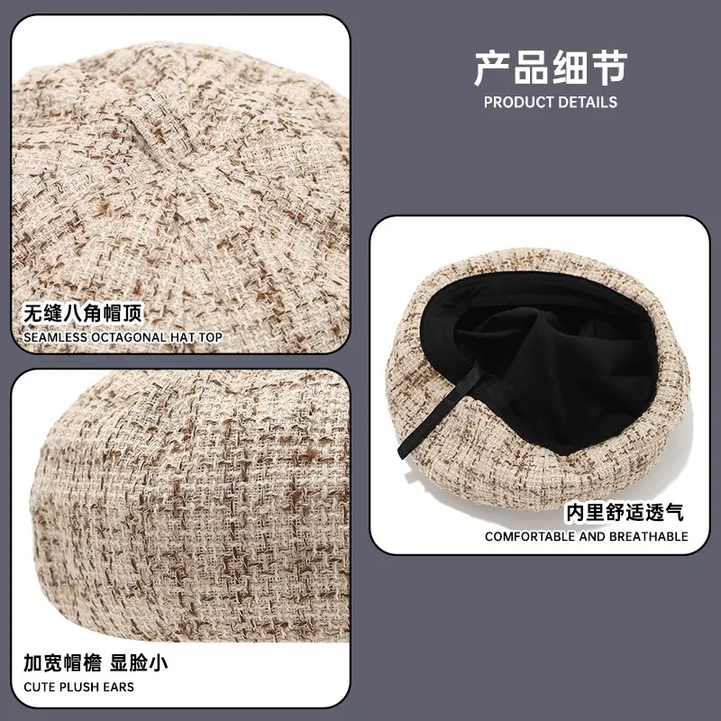 Women's New Style Floral Beret with Black Trim - Image 8