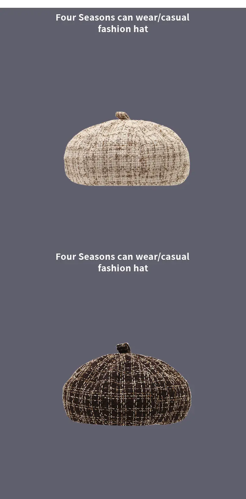 Women's New Style Floral Beret with Black Trim — feature 11