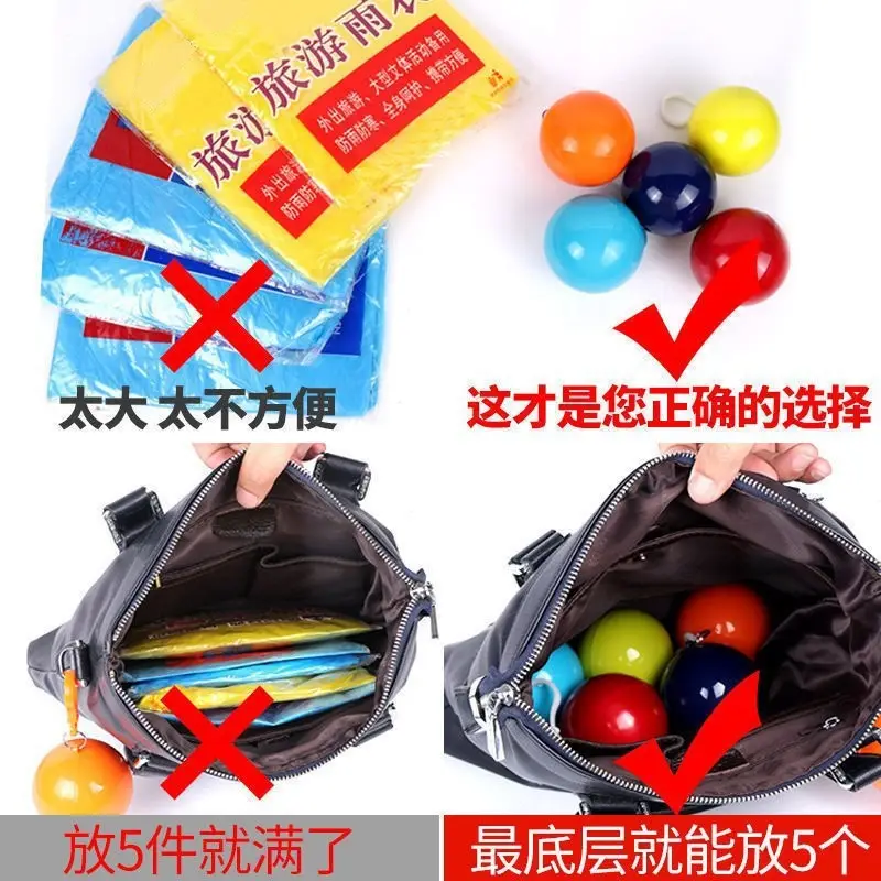 Disposable Raincoat Portable Raincoat Spherical Rainproof Long Poncho Portable Outdoor Transparent Raincoat Ball Ready for Sale