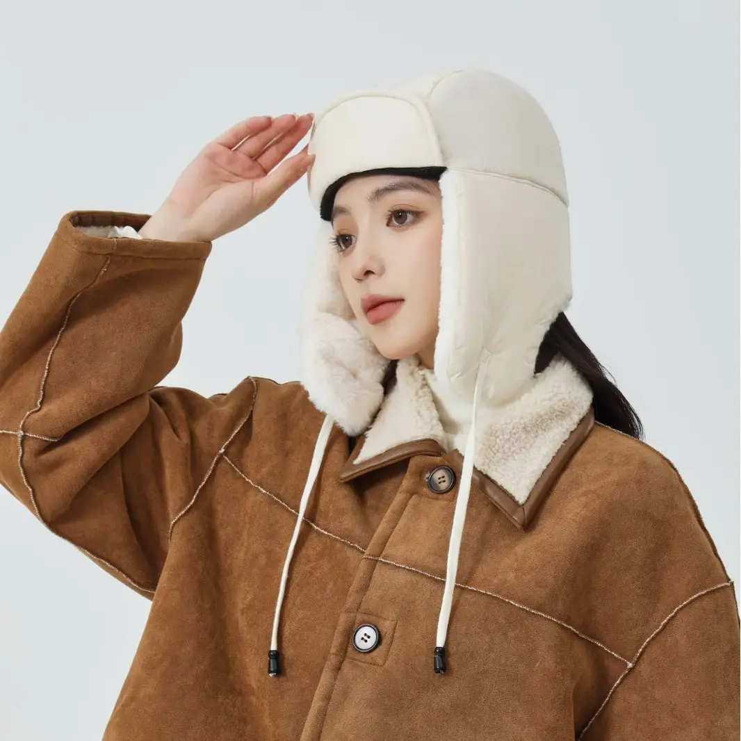 Women's Winter Fleece Hat with Windproof Ear Protection Brown