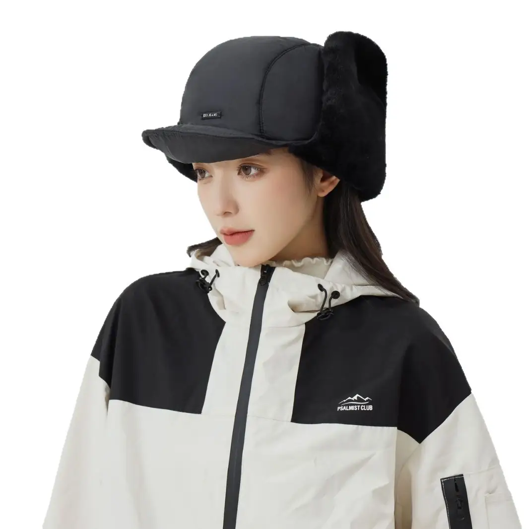 Women's Winter Fleece Hat with Windproof Ear Protection Brown