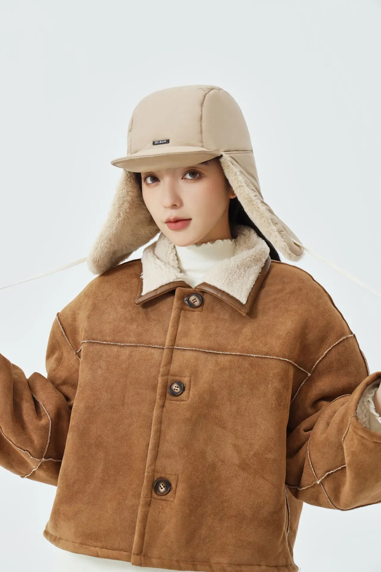 Women's Winter Fleece Hat with Windproof Ear Protection Brown — feature 10