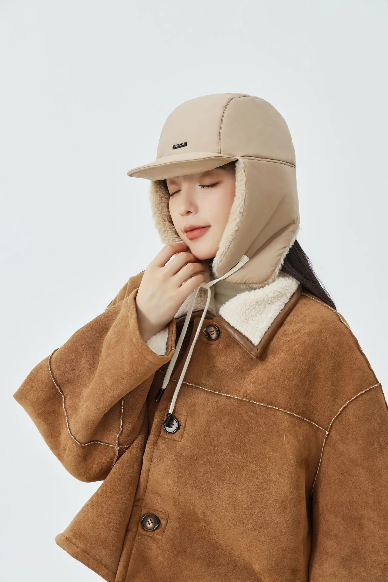 Women's Winter Fleece Hat with Windproof Ear Protection Brown — feature 13