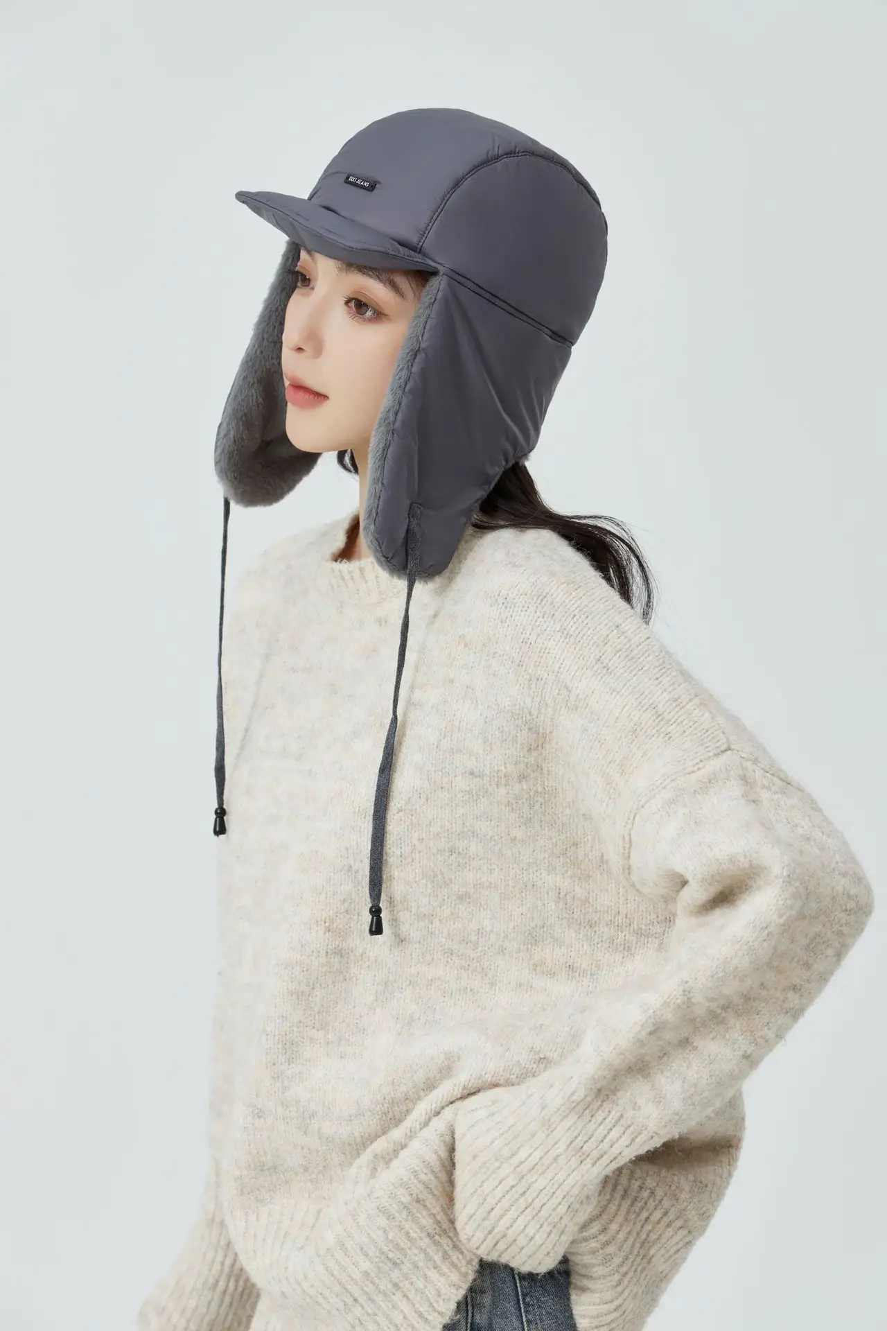 Women's Winter Fleece Hat with Windproof Ear Protection Brown