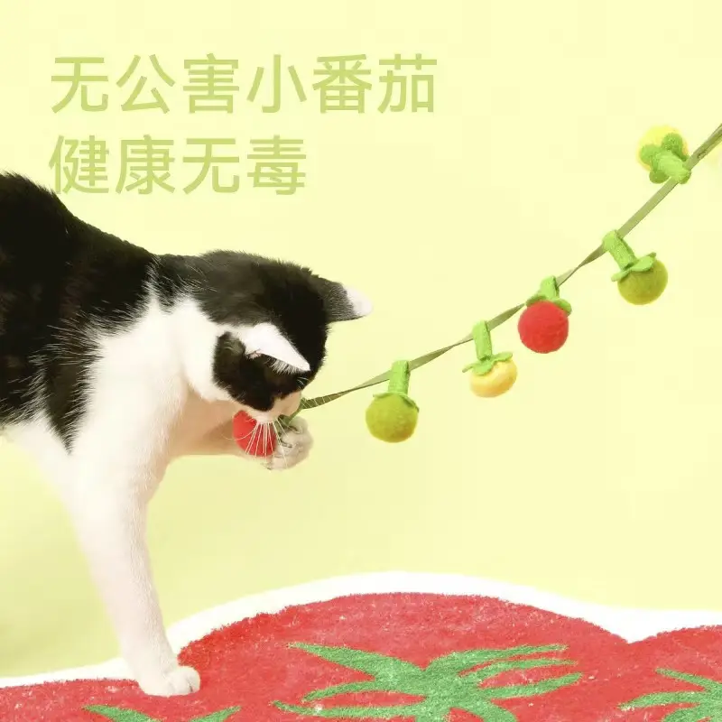 Tomato Cat Teaser Stick, Bite-Resistant Cat Toy, Self-Pleasure and Boredom Relief Artifact with Bell, Cat Toy, Cat Supplies — feature 5