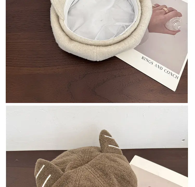 Cat Ear Beret for Women Thick Duckbill Cap — feature 11