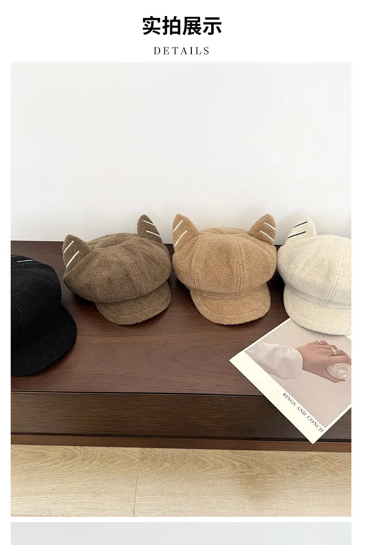 Cat Ear Beret for Women Thick Duckbill Cap — feature 3