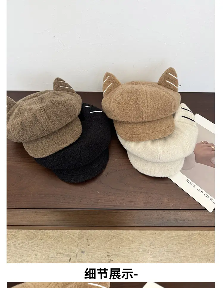 Cat Ear Beret for Women Thick Duckbill Cap — feature 4