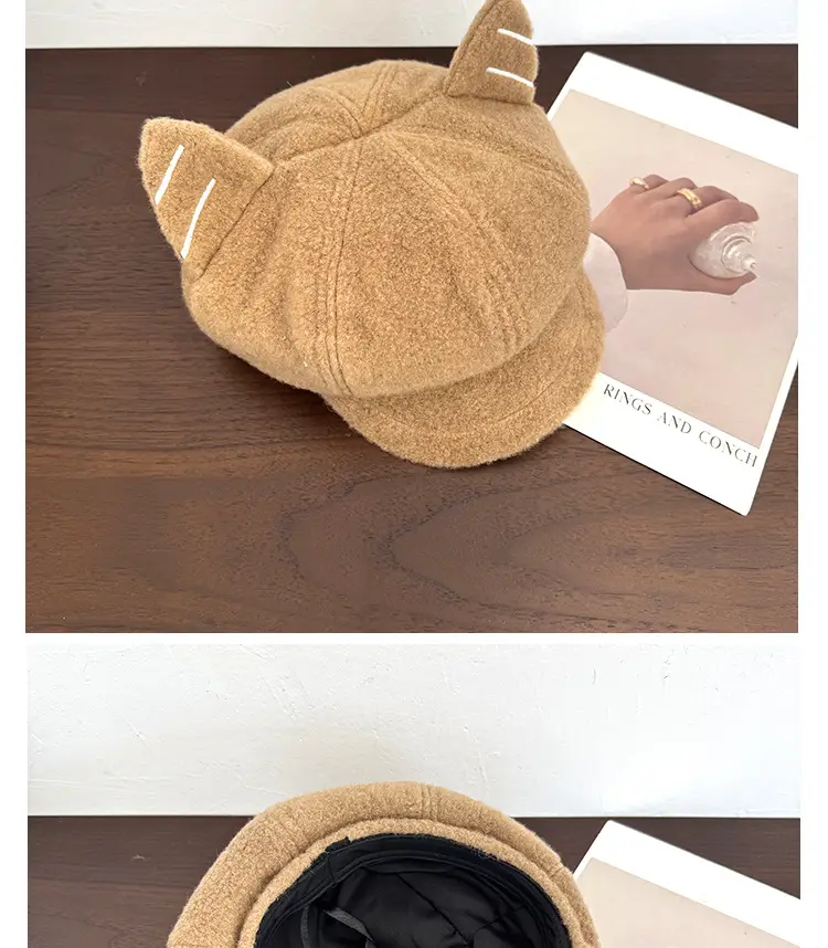 Cat Ear Beret for Women Thick Duckbill Cap — feature 8