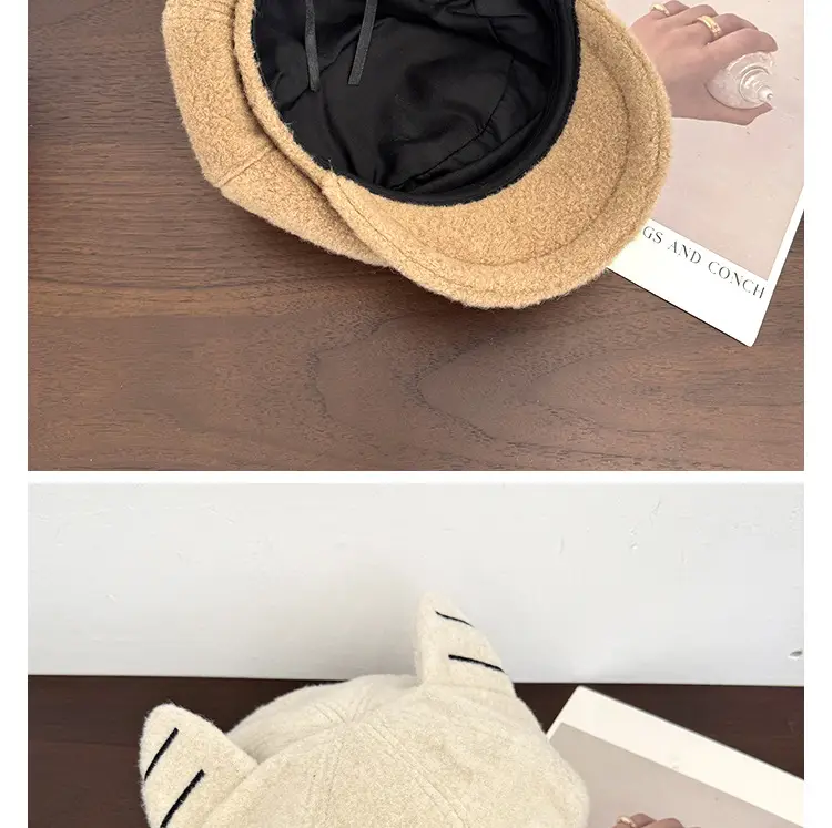 Cat Ear Beret for Women Thick Duckbill Cap — feature 9