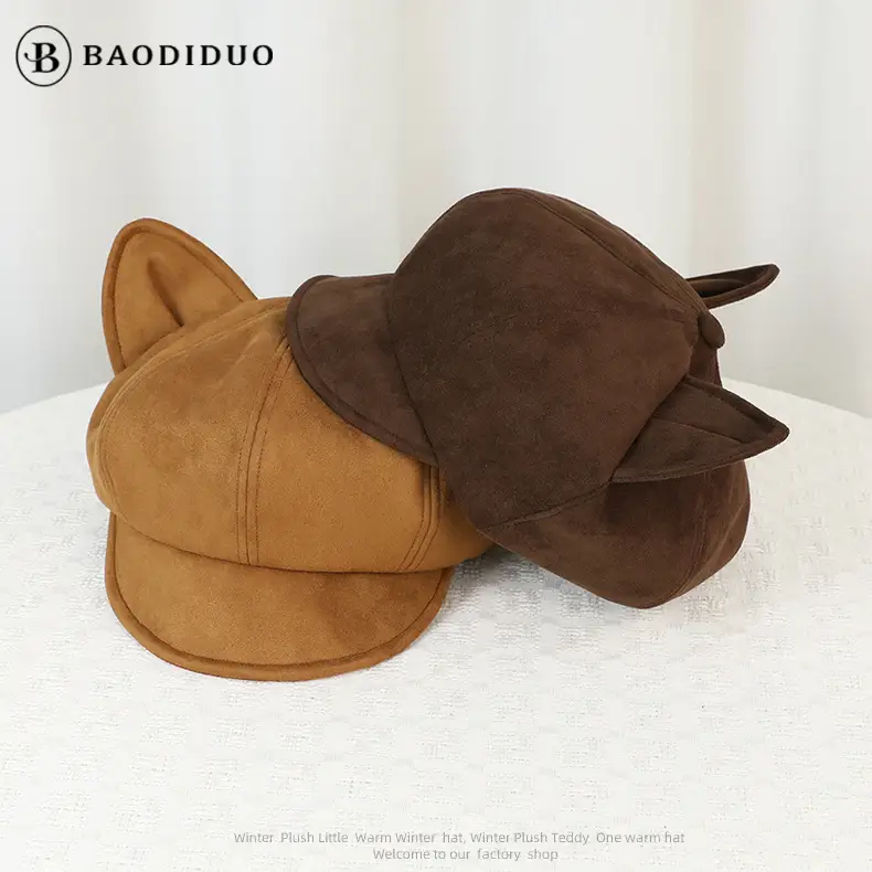 Black Cat Ear Beret Hat for Women - Image 5