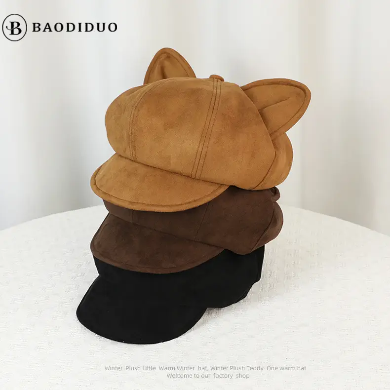 Black Cat Ear Beret Hat for Women - Image 7
