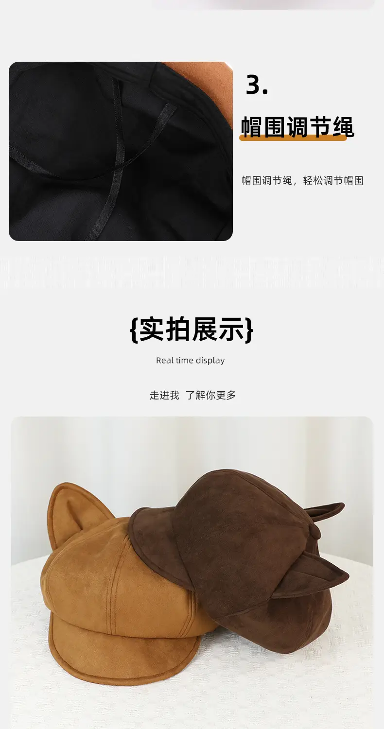 Black Cat Ear Beret Hat for Women — feature 5