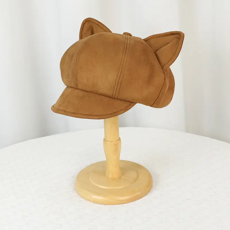 Black Cat Ear Beret Hat for Women - Image 3