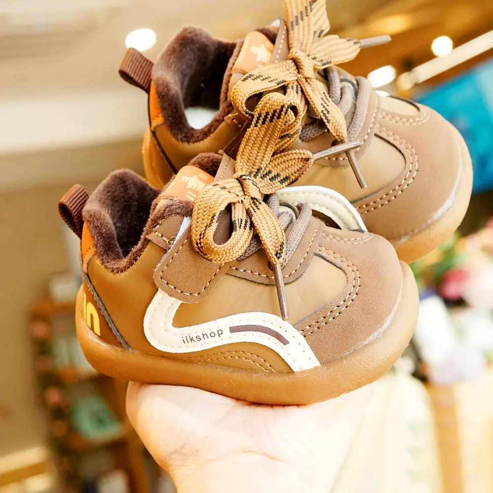 Toddler Winter Fleece Lined Beginner Shoes 1-2Y