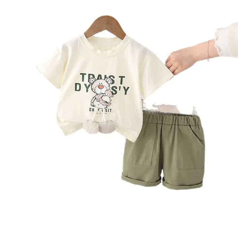 2025 New Cute Boys Cartoon Printed T-Shirt Shorts Set - Image 5