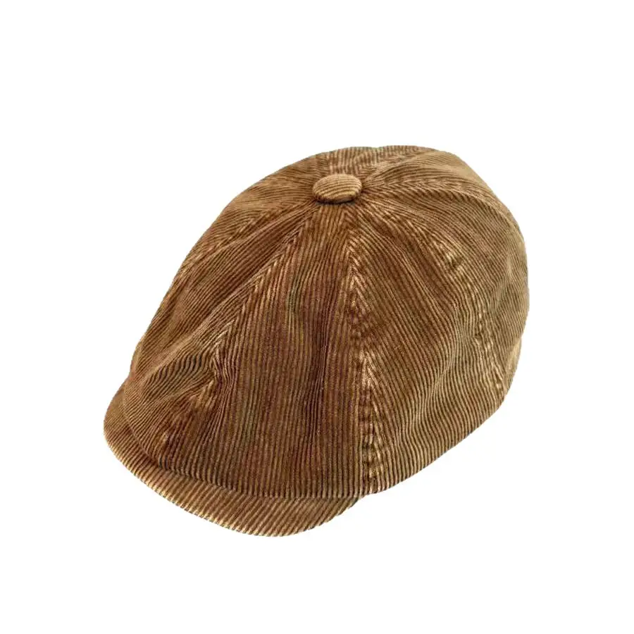 Japanese Retro Corduroy Women's Cap Brown - Image 9