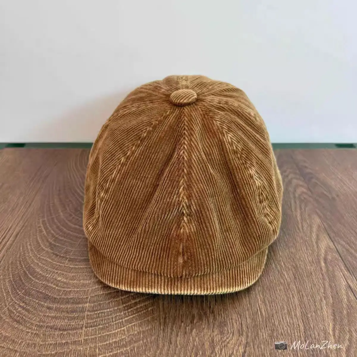 Japanese Retro Corduroy Women's Cap Brown — feature 10