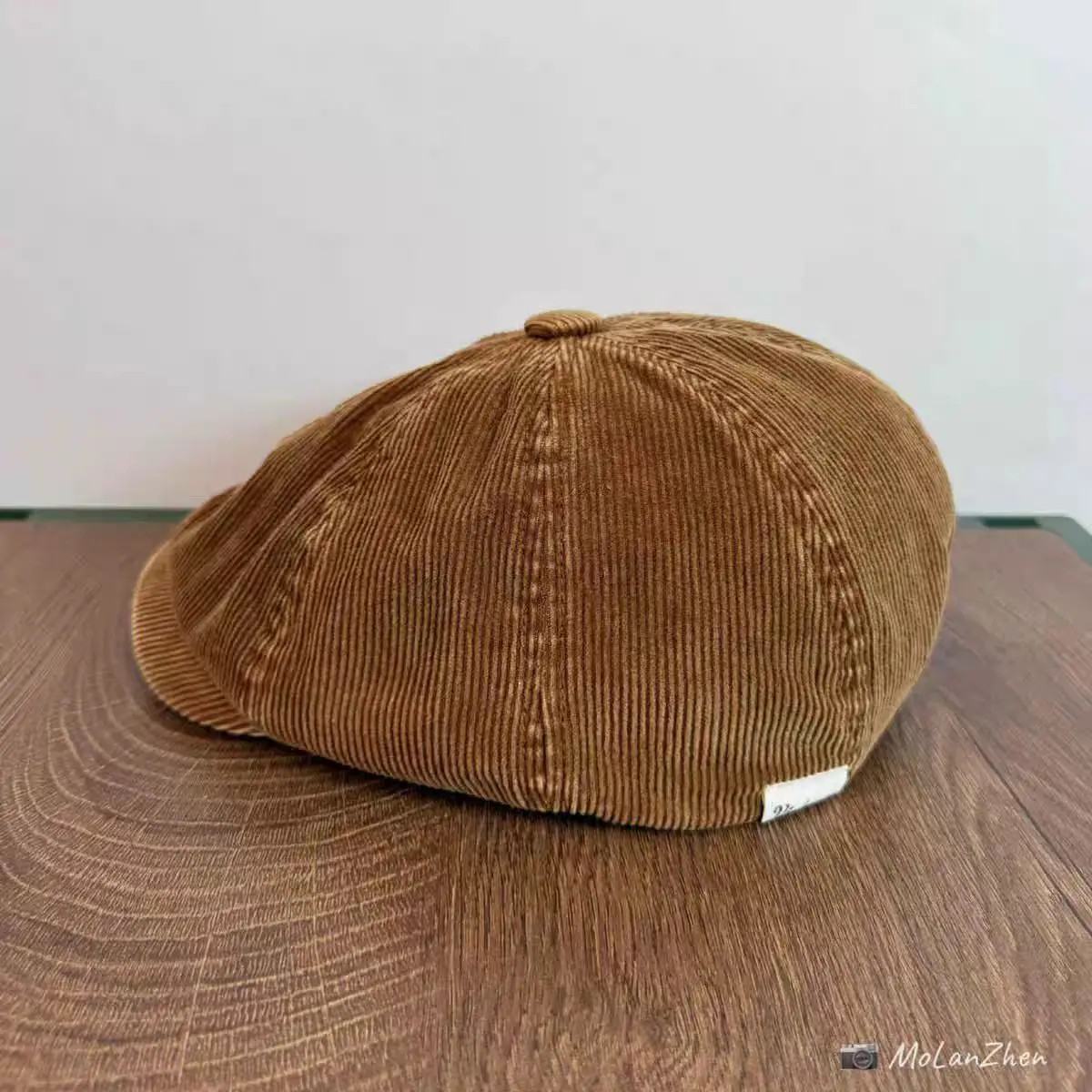 Japanese Retro Corduroy Women's Cap Brown — feature 11