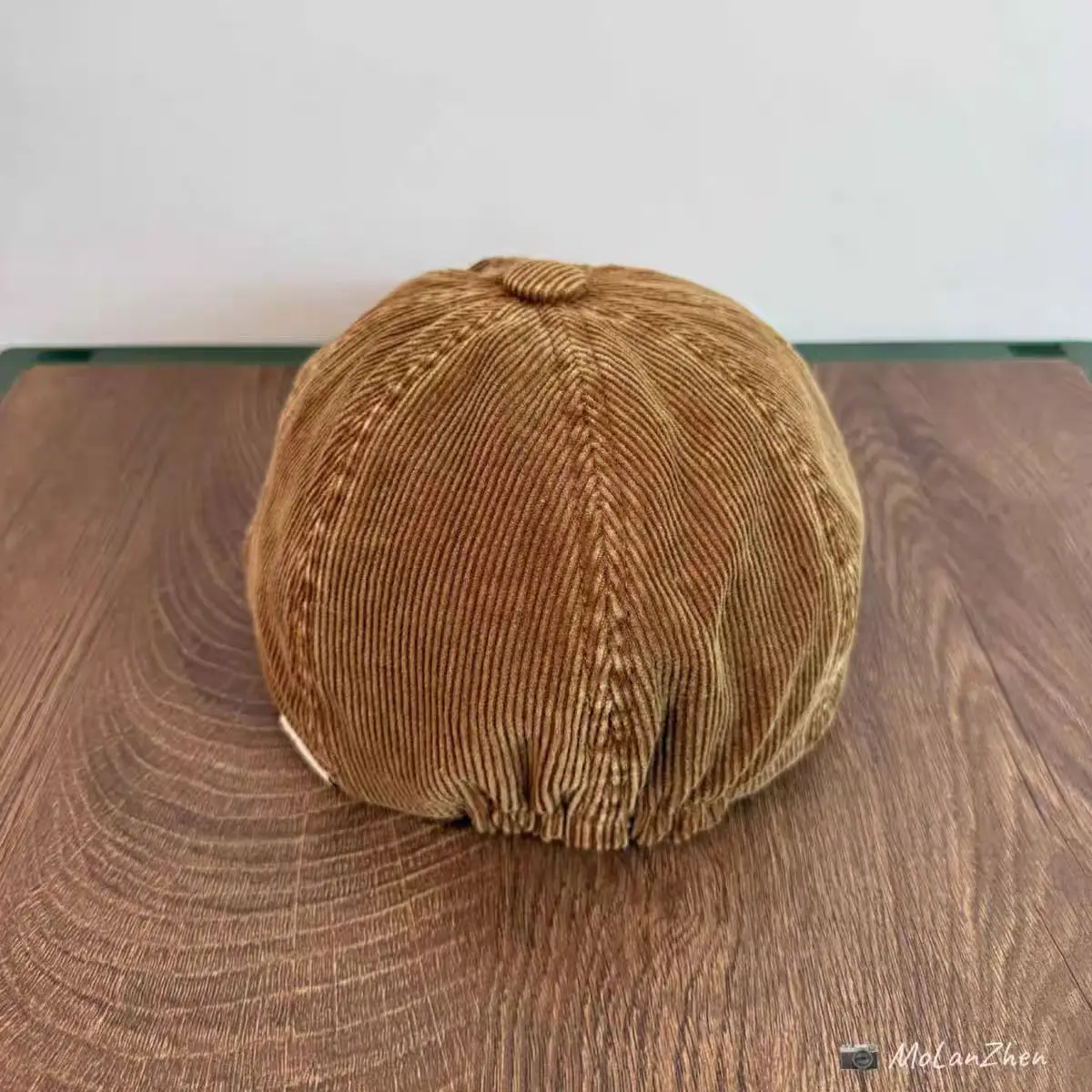 Japanese Retro Corduroy Women's Cap Brown — feature 12