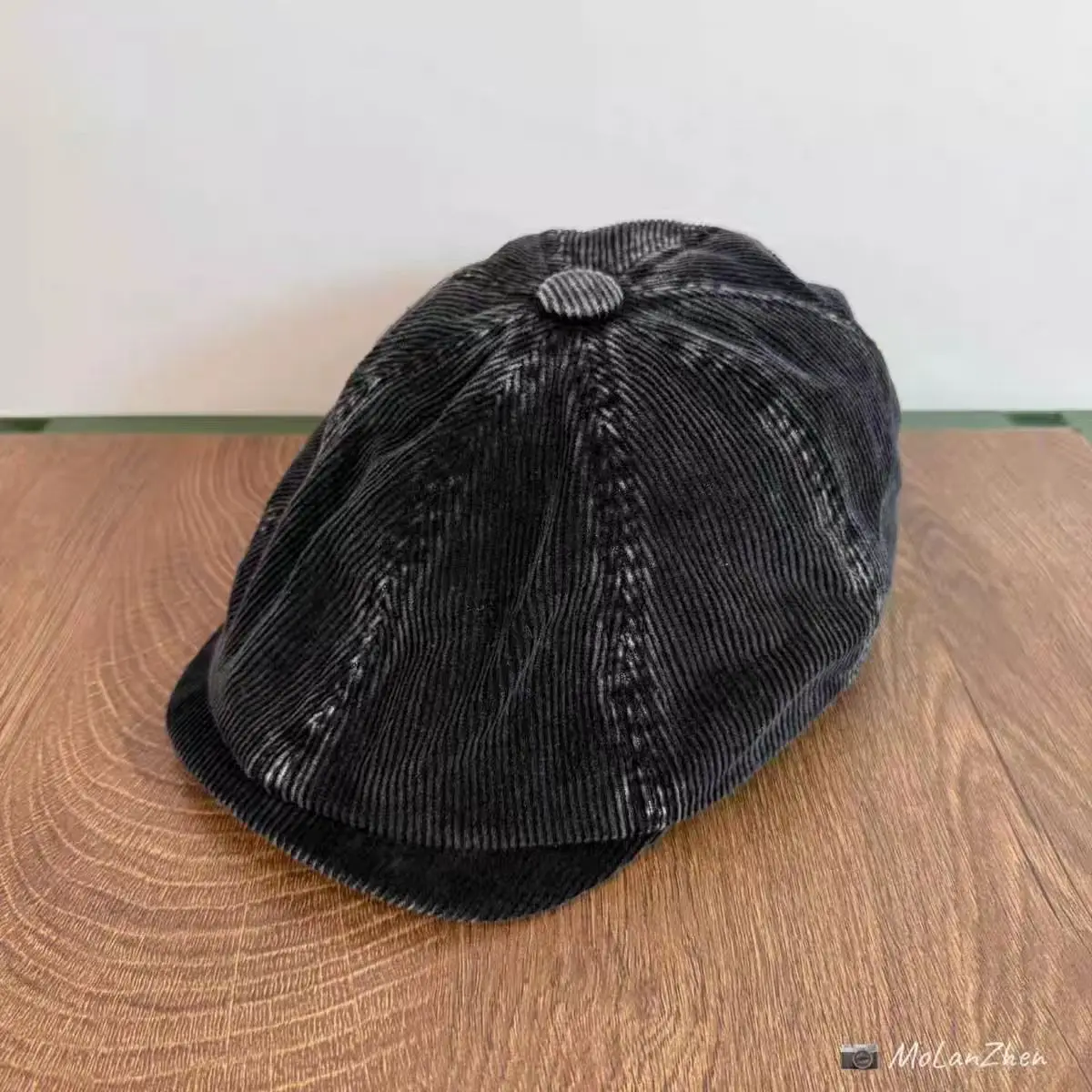 Japanese Retro Corduroy Women's Cap Brown — feature 6