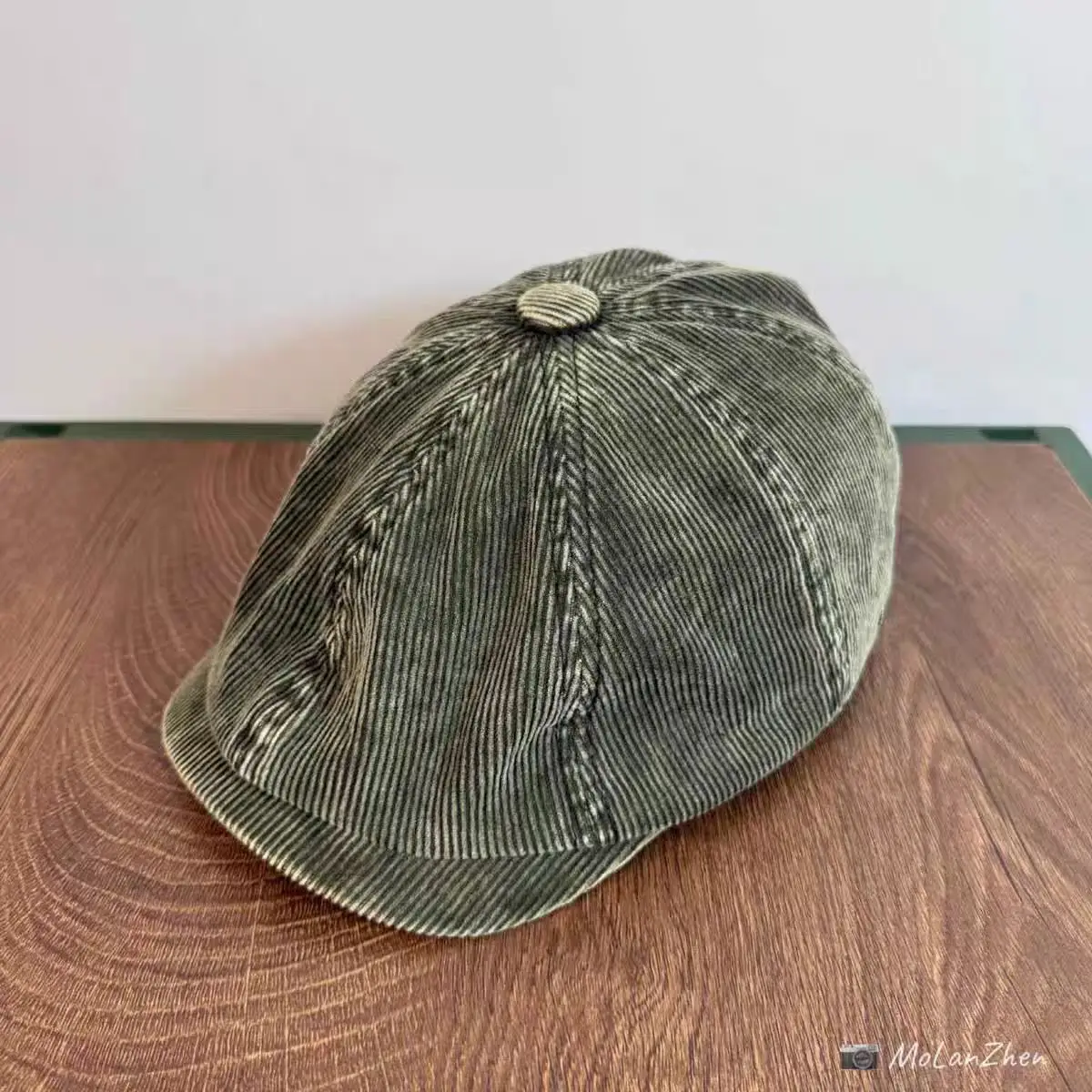 Japanese Retro Corduroy Women's Cap Brown — feature 7