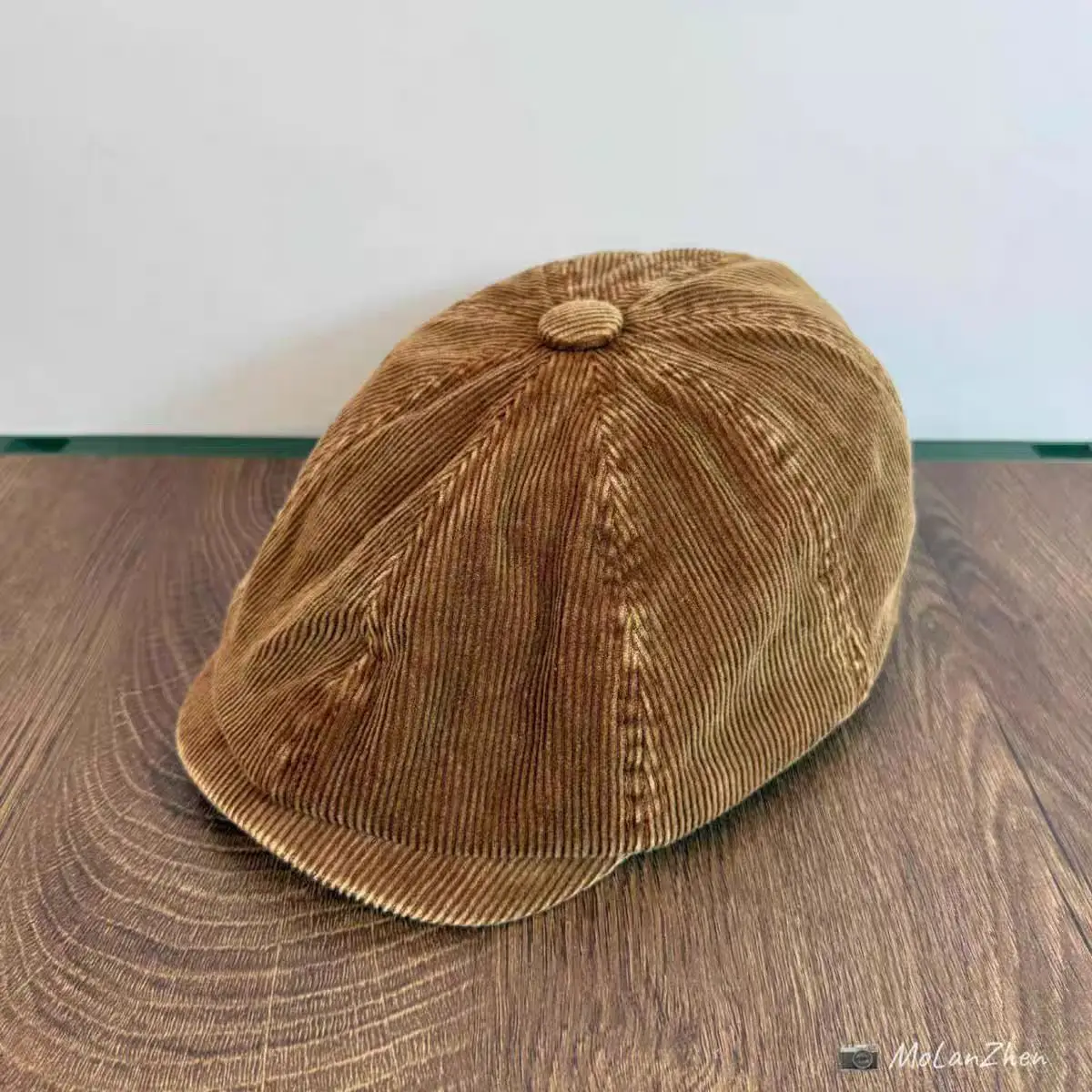 Japanese Retro Corduroy Women's Cap Brown — feature 8