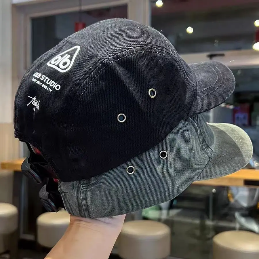 Men Beige Logo Baseball Cap with Adjustable Strap - Image 7