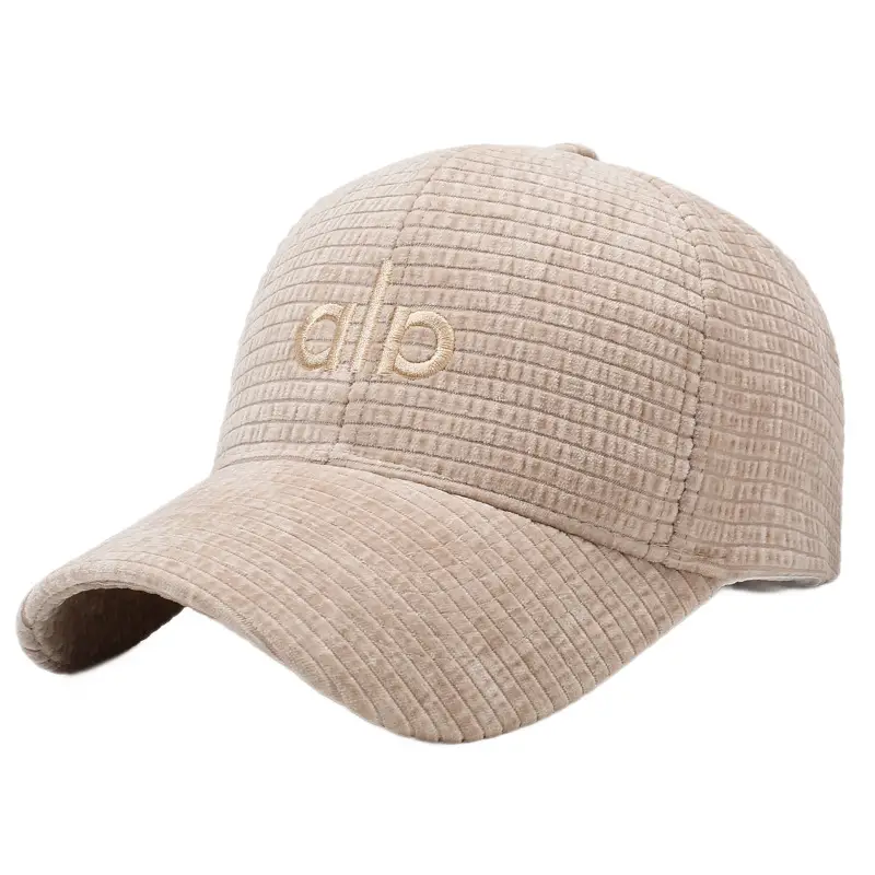 Women Duckbill Cap with Embroidered Letter Beige - Image 10