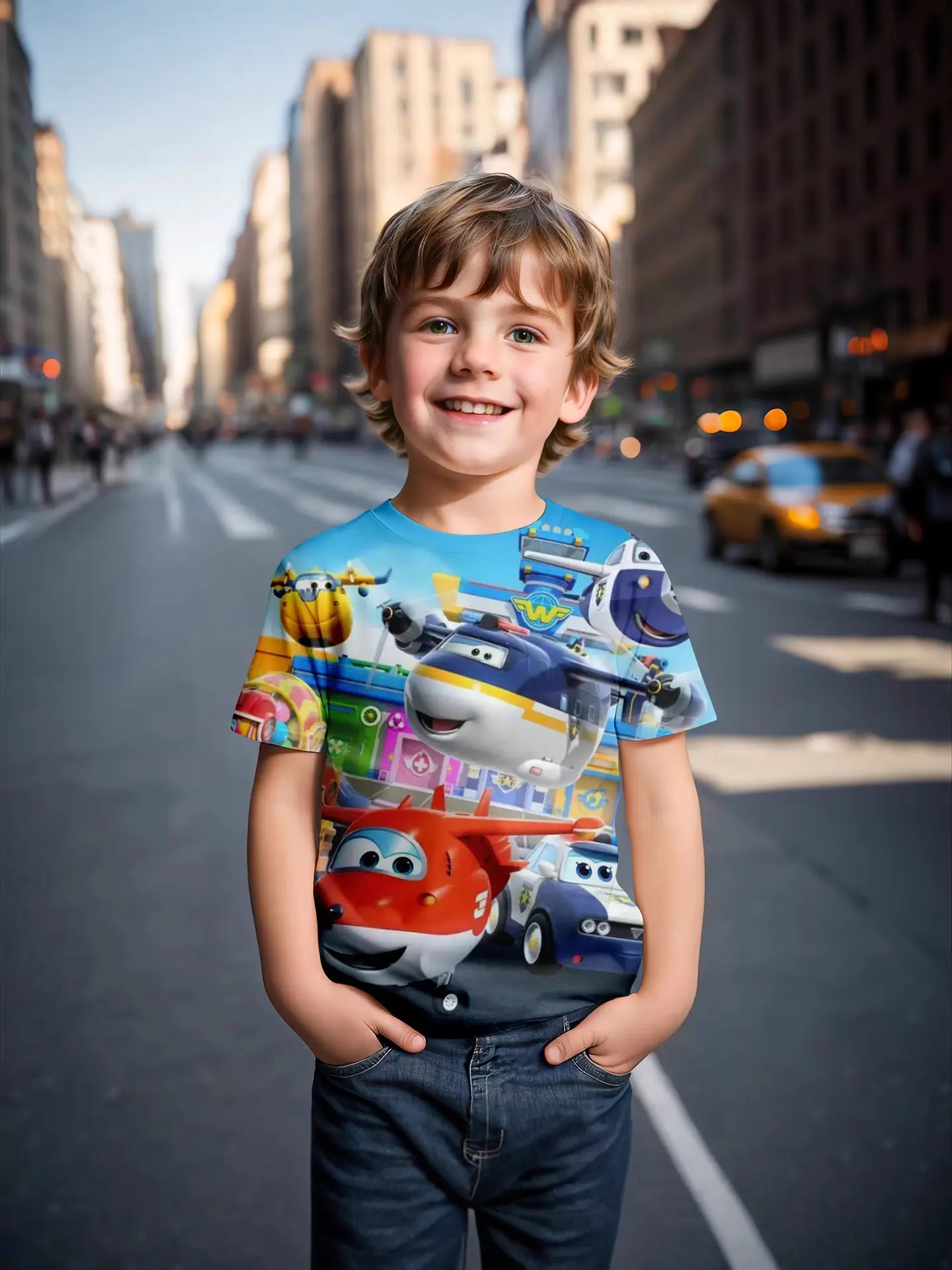 3D Printed Anime T-Shirt for Boys Girls Short Sleeve Family Wear