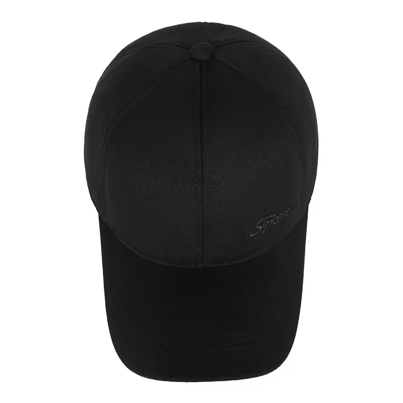Black Duckbill Cap for Men Winter Warm Fleece Lined - Image 6
