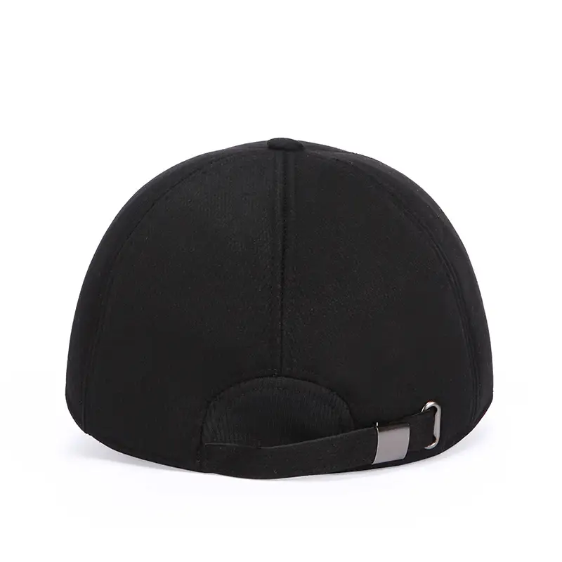 Black Duckbill Cap for Men Winter Warm Fleece Lined - Image 7