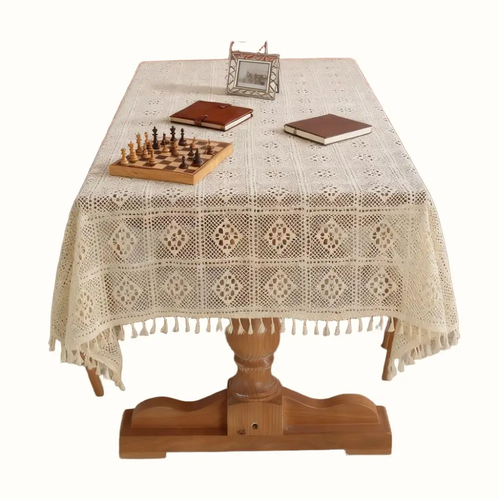 Shenrun Textile Tablecloth Pastoral Cover Tablecloth Woven Tablecloth Hollow Tablecloth Piano Towel Cotton Thread Crochet - Image 6