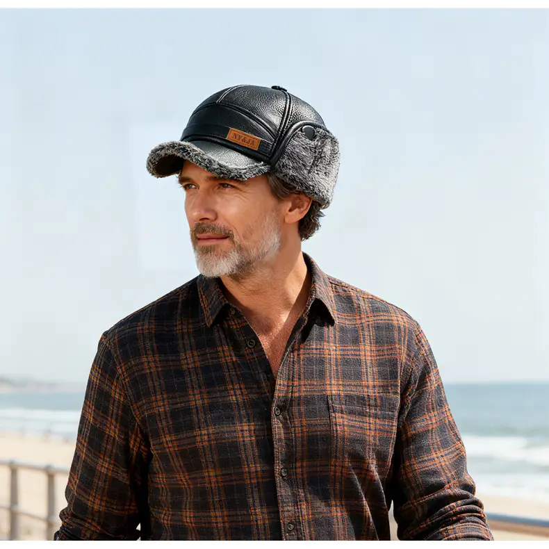 Men's Cold-Proof Duckbill Cap with Hood Black — feature 17