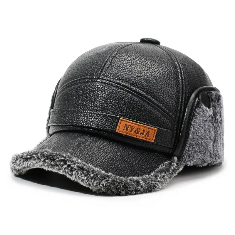 Men's Cold-Proof Duckbill Cap with Hood Black - Image 2