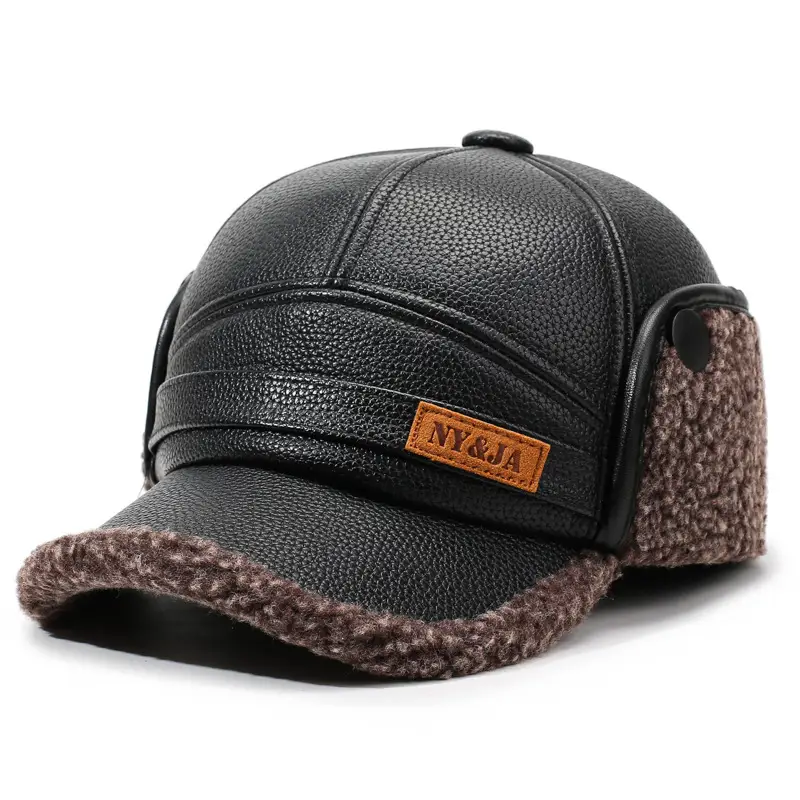Men's Cold-Proof Duckbill Cap with Hood Black - Image 3