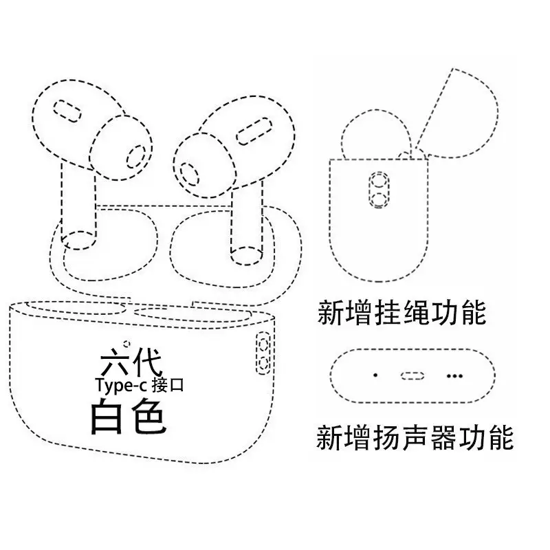 Huaqiangbei Is Suitable for Apple Zhongke Bluetooth Headset AirPods Pro2 Fifth and Sixth Generation Pro2Anc Active Noise Reduction