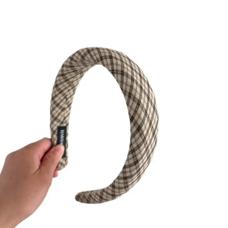Korean-Style Artistic Academy Pattern Headband with Vintage High Crown Sponge Wide Headband for Girls, Elegant Hair Accessory