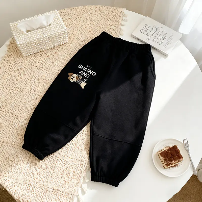 Kids Cotton Long Sleeve T-Shirt Set Spring Autumn Jogger Pants - Image 3