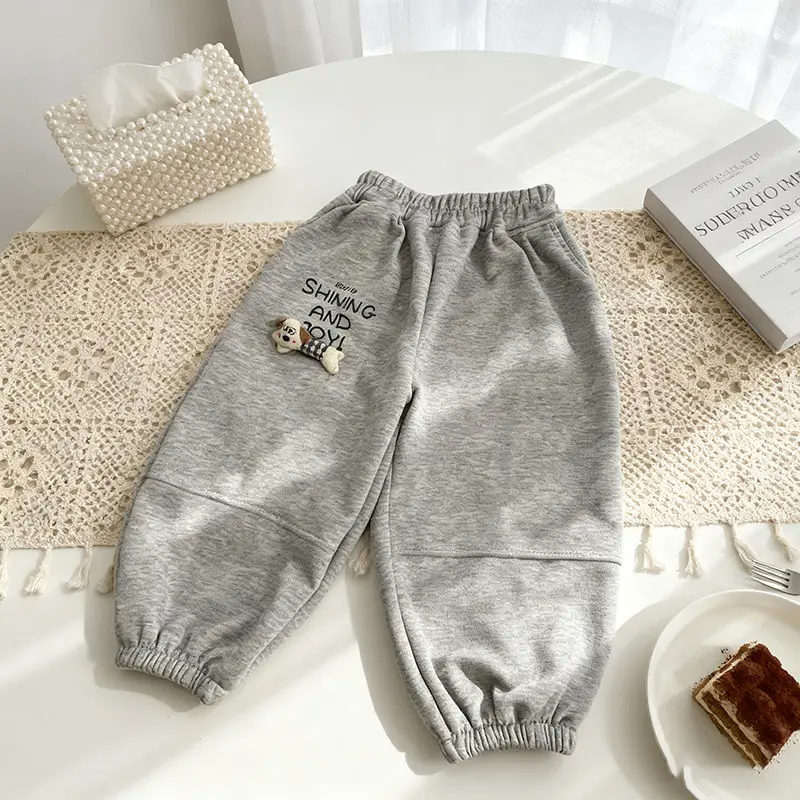 Kids Cotton Long Sleeve T-Shirt Set Spring Autumn Jogger Pants - Image 4