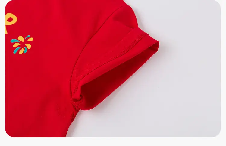 Red Round Neck Kids T-Shirt New Chinese Style — feature 21