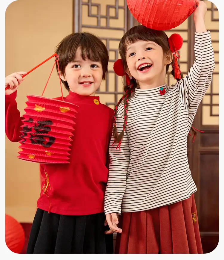Children's New Year T-Shirt Cream Long Sleeve — feature 19