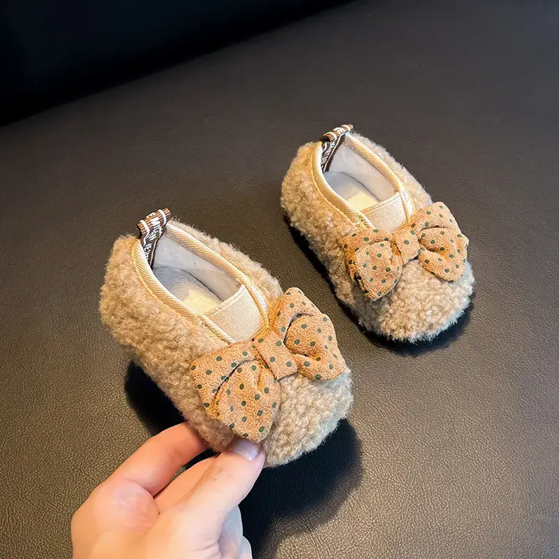 Baby Furry Bow Shoes for Girls 1-3Yr Fleece Lined — feature 5
