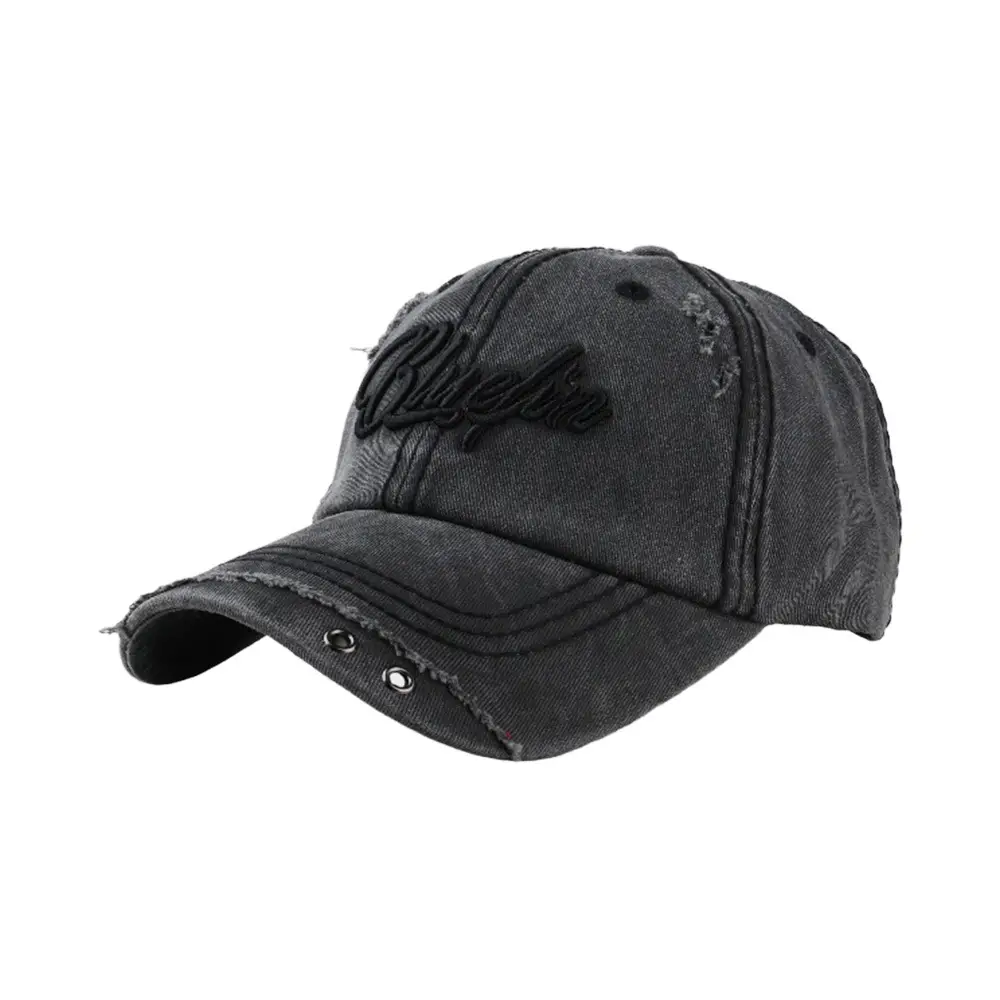 Blue 3D Embroidered Distressed Cap Unisex - Image 10