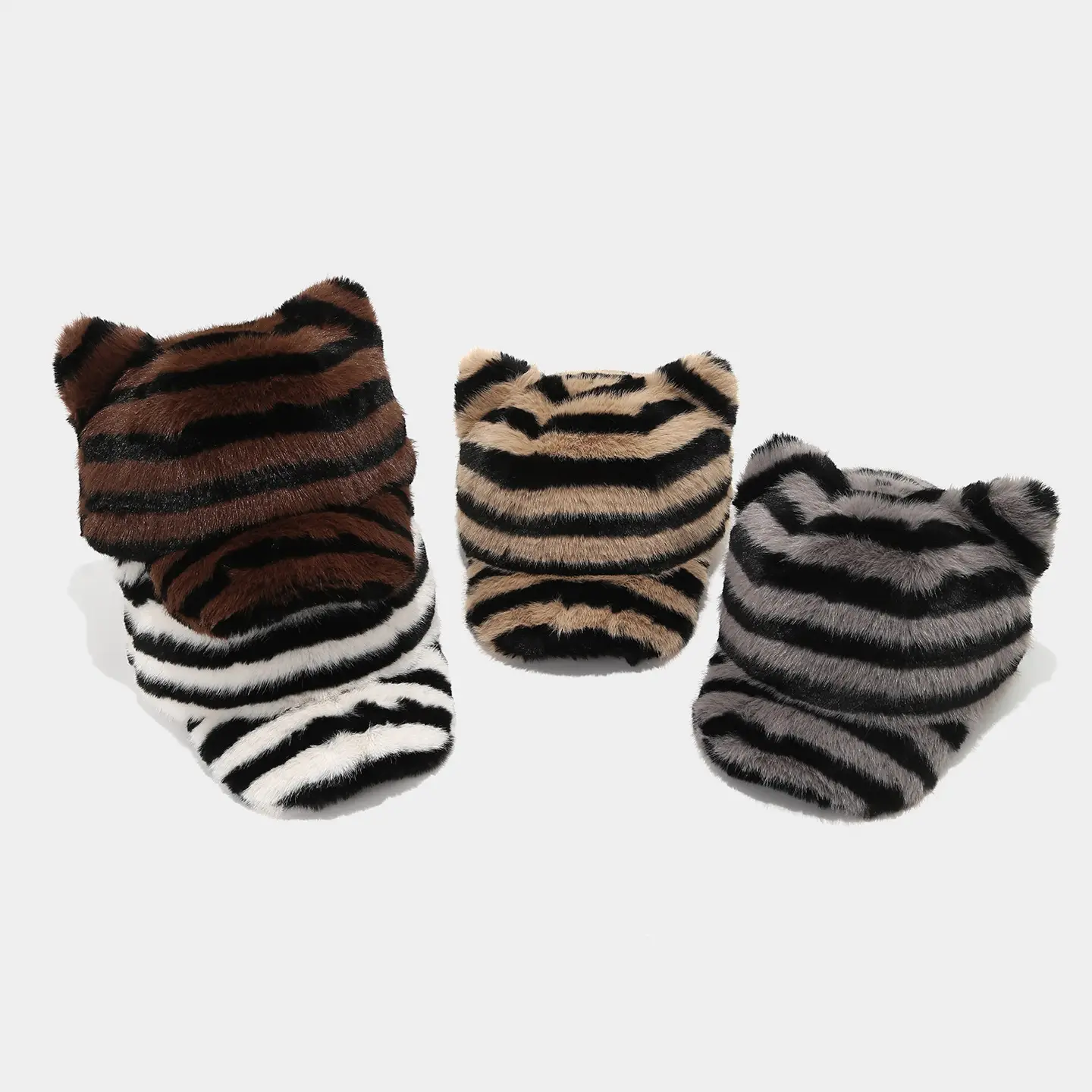Japanese Cat Ear Plush Zebra Hat Warm Sunshade - Image 6