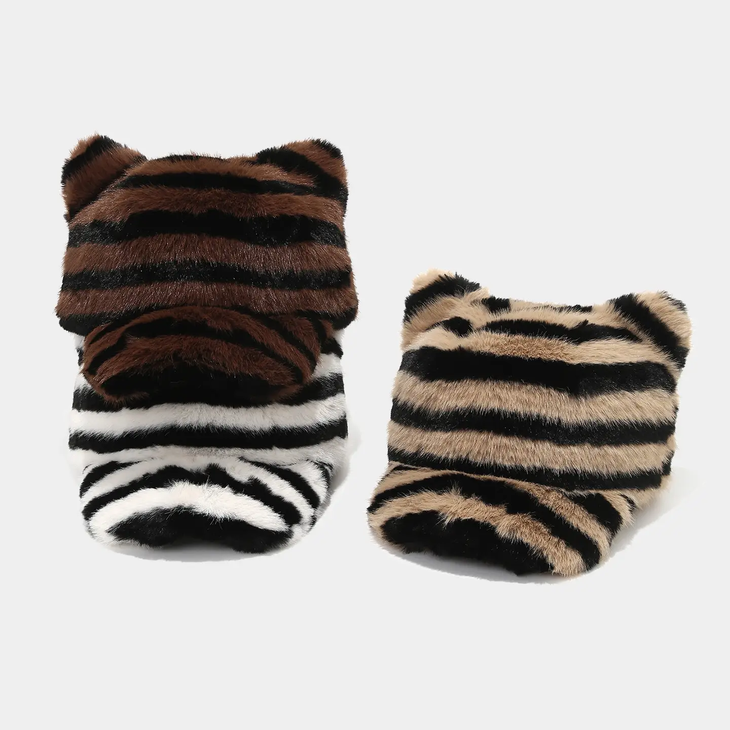 Japanese Cat Ear Plush Zebra Hat Warm Sunshade - Image 7