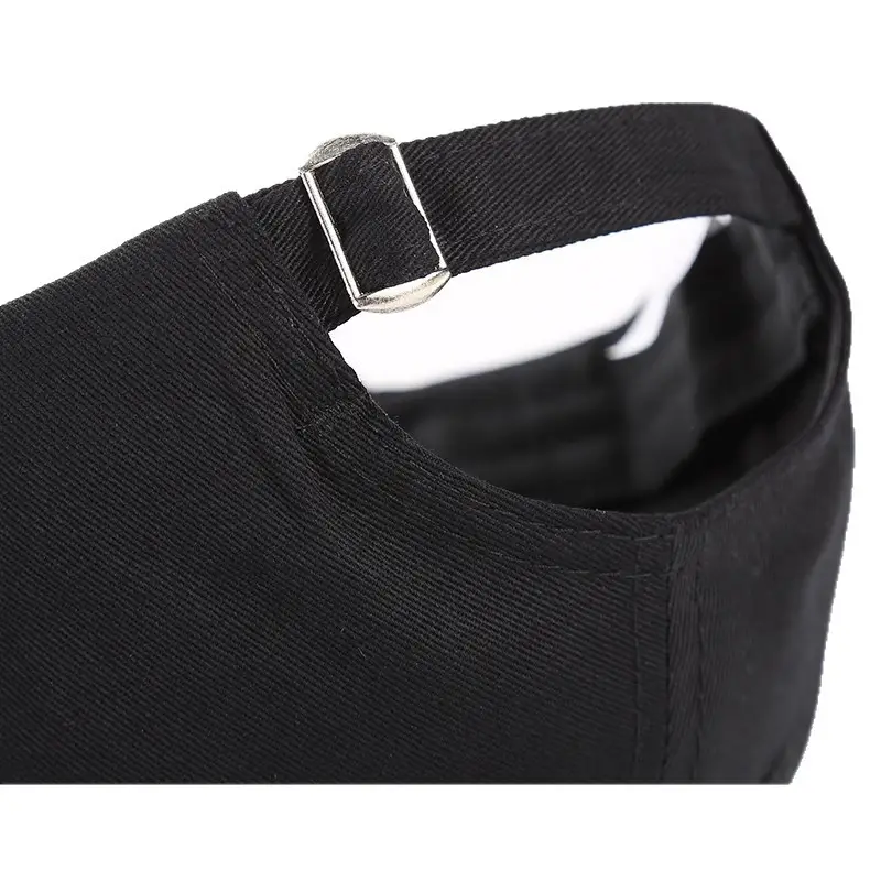 Black Baseball Cap with Adjustable Strap - Image 8