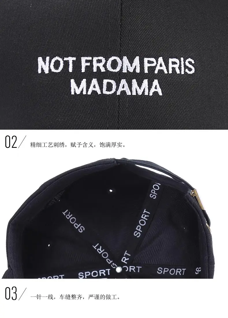 Black Baseball Cap with Adjustable Strap — feature 6